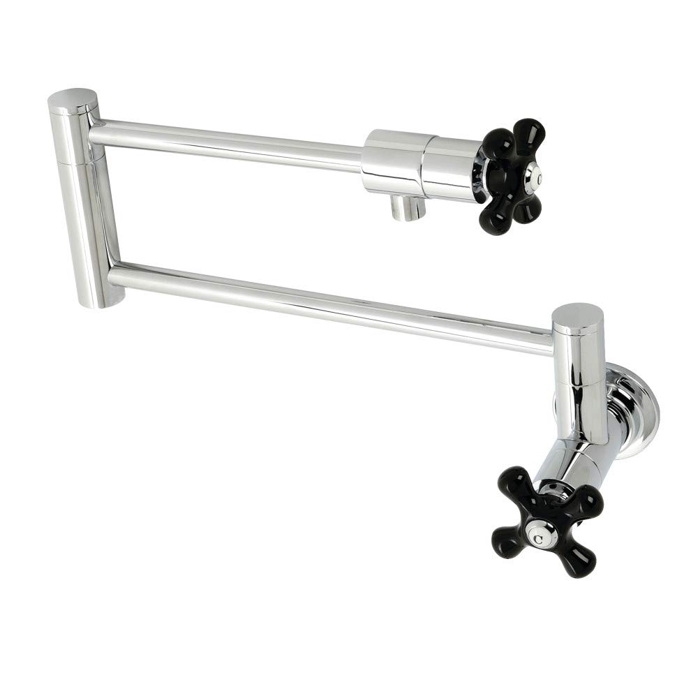 Kingston Brass KS4101PKX Duchess Wall Mount Pot Filler in Polished Chrome - Perfect for Kitchen Sink & Stove Area, Ideal for Cooking & Filling Large Pots