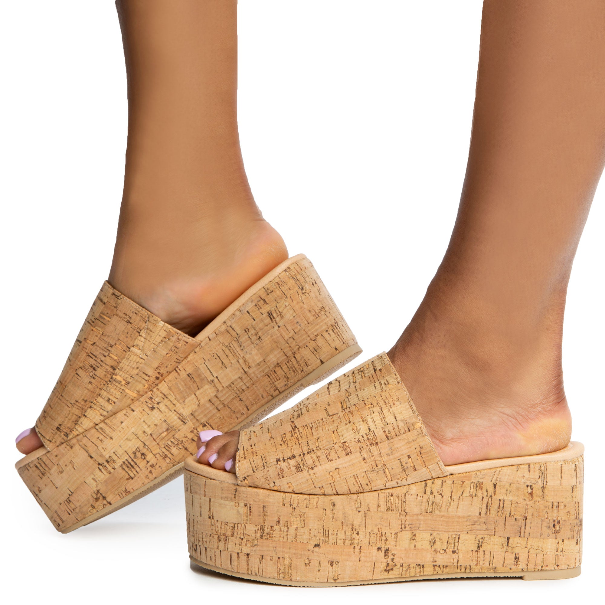 Britney Women's Cork Platform Sandals - Comfortable Summer Wedge Shoes for Beach, Vacation & Casual Outings