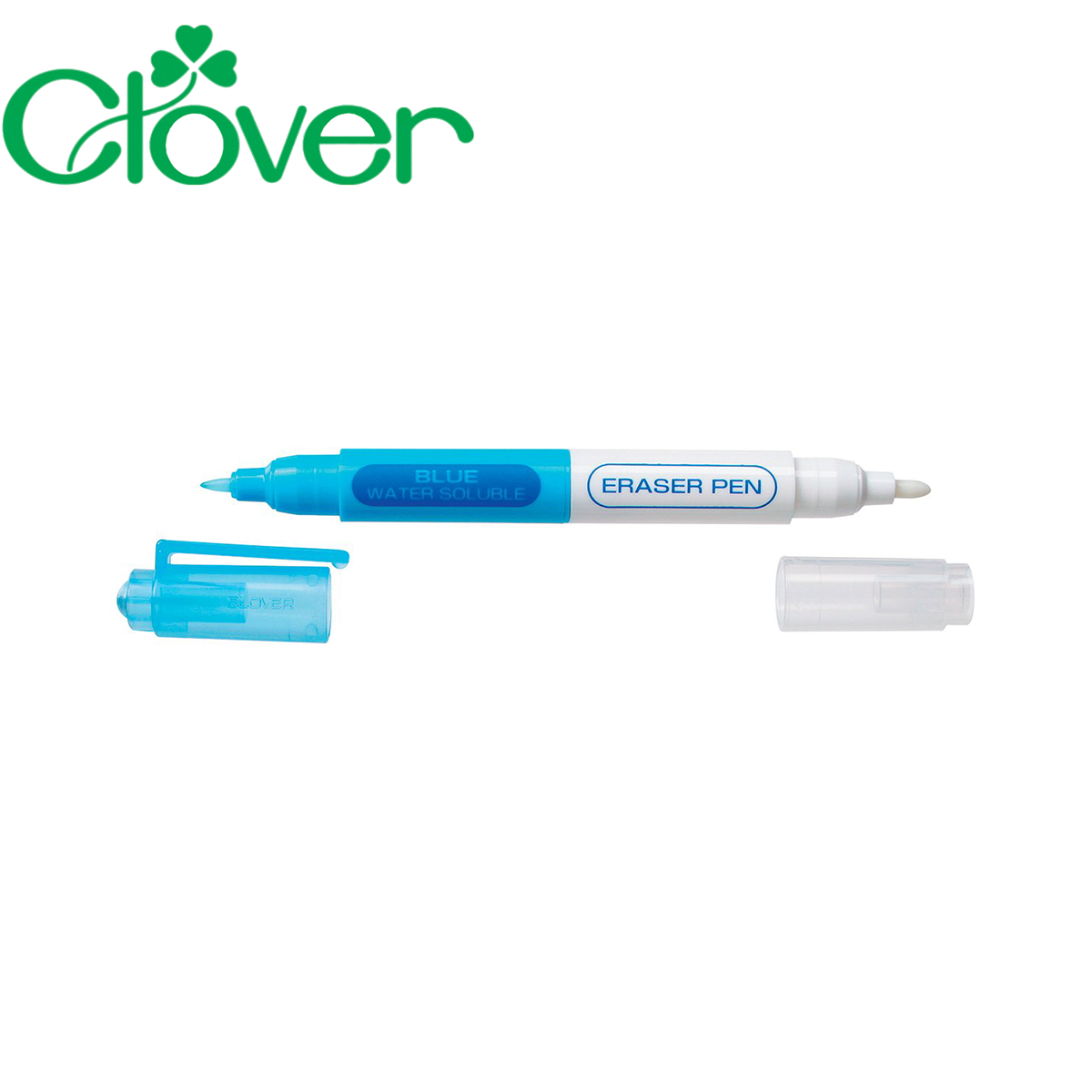 Clover Chacopen Blue with Eraser - Water Erasable Fabric Marker Pen for Sewing, Quilting & Crafts | Perfect for DIY Projects, Fabric Marking & Temporary Designs