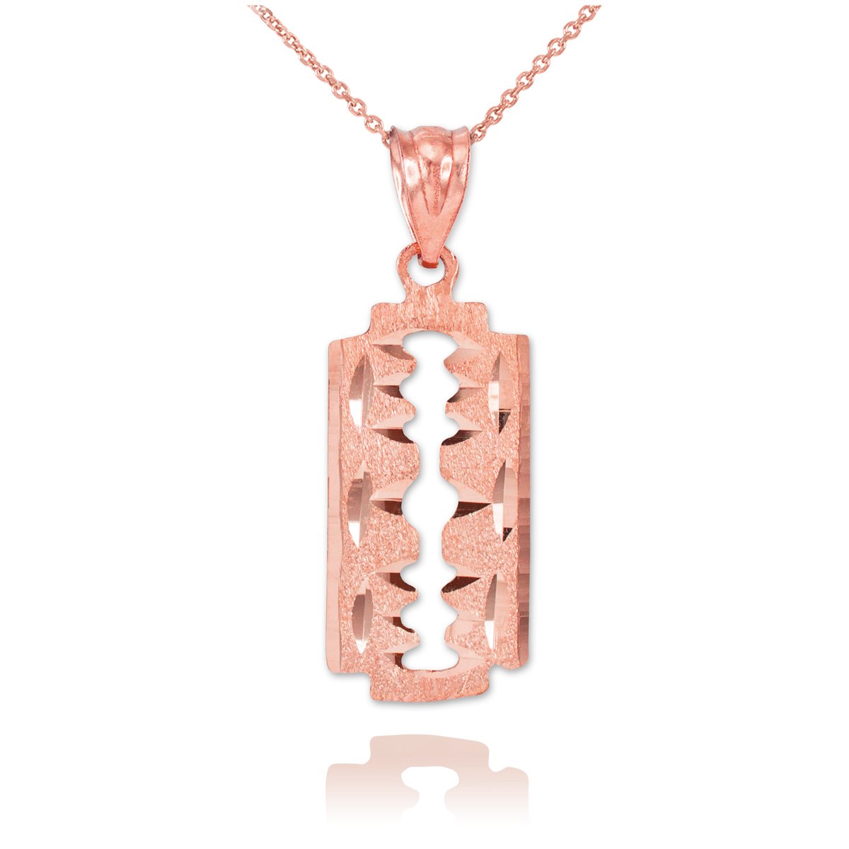 10k Rose Gold Razor Blade Pendant Necklace for Women - Elegant Gothic Jewelry Gift for Birthday, Anniversary & Valentines Day - Perfect for Punk, Rock & Alternative Fashion Lovers