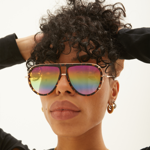 Ivy Luxe Pride Tangle-Free Round Aviator Sunglasses for Women - UV Protection Polarized Lenses for Driving, Beach & Outdoor Activities