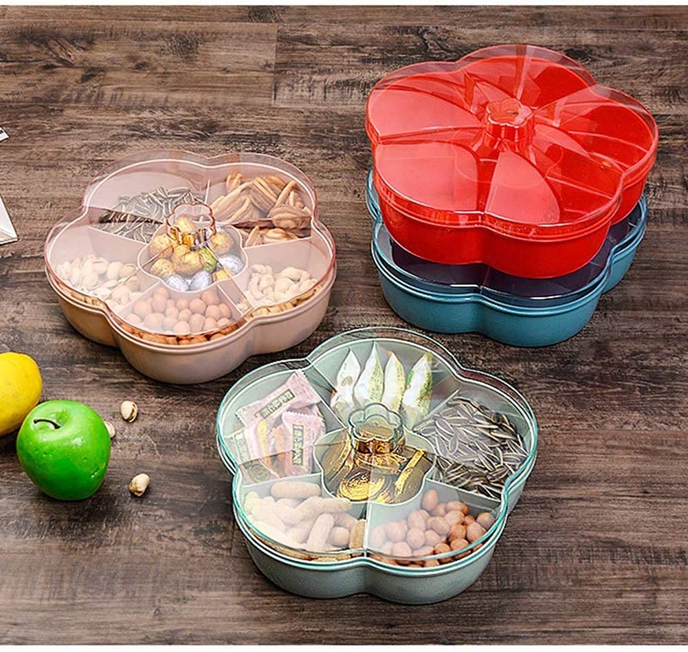 Snack Storage Box with Lid - Airtight Candy & Dried Fruit Container for Kitchen, Pantry, Picnics, and Office Organization (Red)