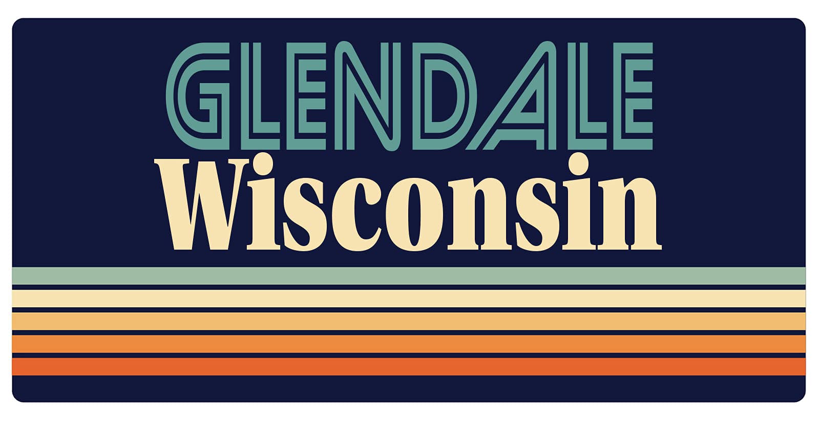 Vintage Glendale Wisconsin 5 x 2.5 Inch Refrigerator Magnet - Retro Souvenir for Collectors, Travel Memories & Fridge Decor