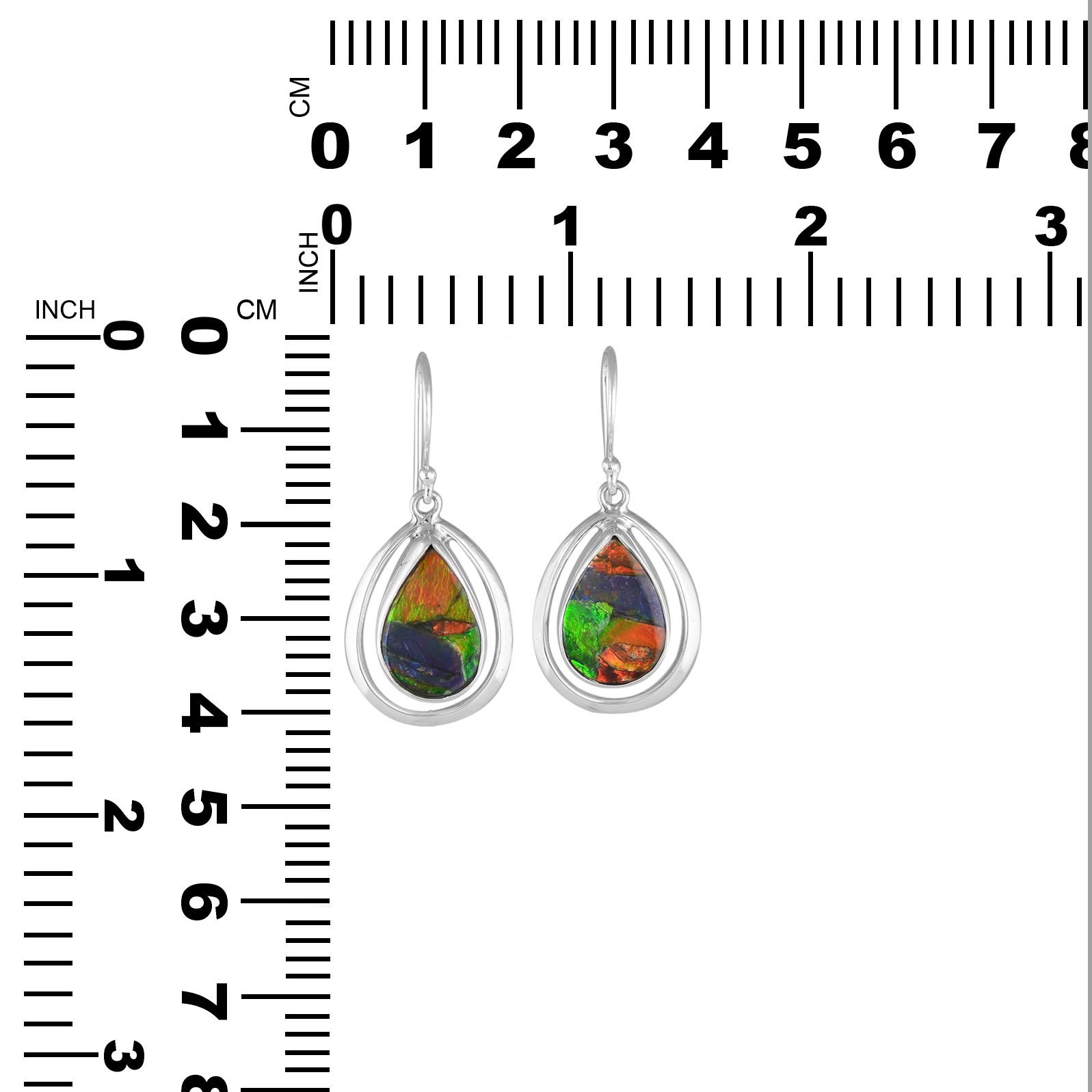Starborn Ammolite Earrings for Women – Natural Gemstone Dangle Earrings – Elegant Jewelry Gift for Her – Perfect for Parties, Weddings & Special Occasions