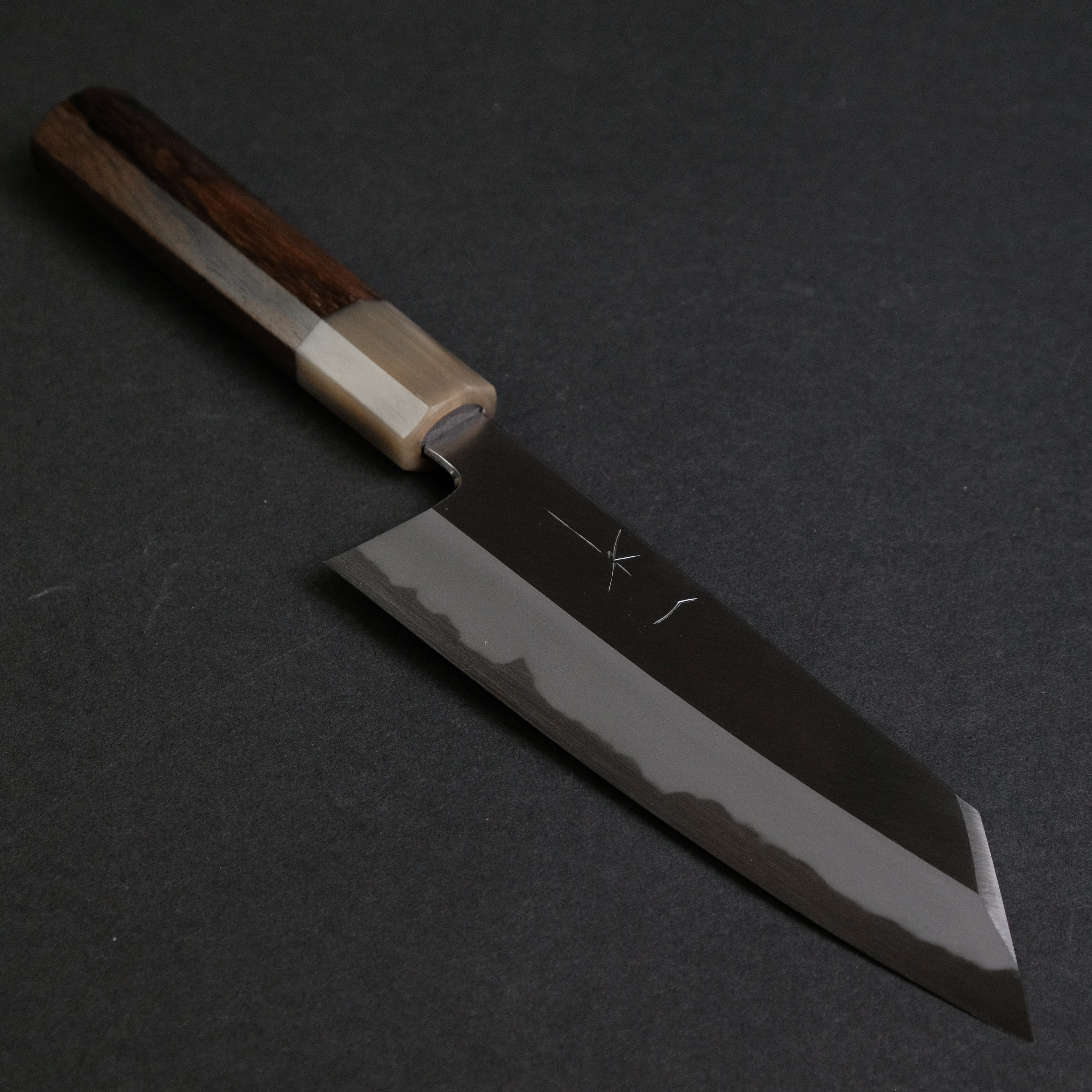 Premium Hitohira Tanaka Kyuzo Blue #1 Migaki Bunka Knife - Japanese High-Carbon Steel Blade with Ziricote Wood Handle - Perfect for Sushi, Vegetables & Precision Cutting