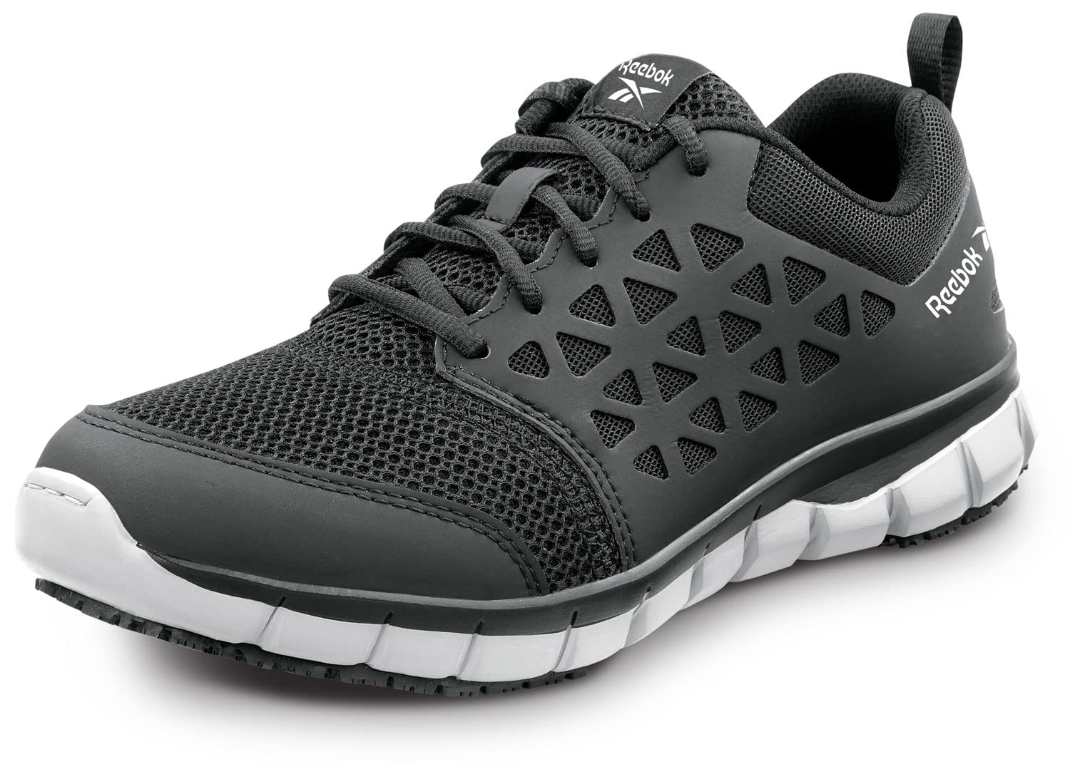 Reebok Men's Sublite Cushion Work Shoes - Athletic Style Slip Resistant Soft Toe Safety Shoes with MaxTrax Technology | Ideal for Construction, Warehouse & Industrial Work