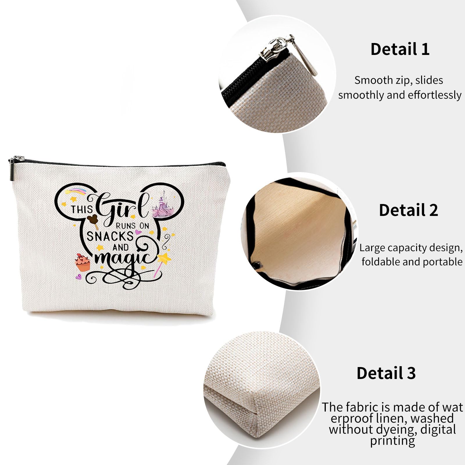 Cute Cartoon Mouse Makeup Bag - Waterproof Travel Cosmetic Case for Women - Perfect Gift for Her Birthday & Travel