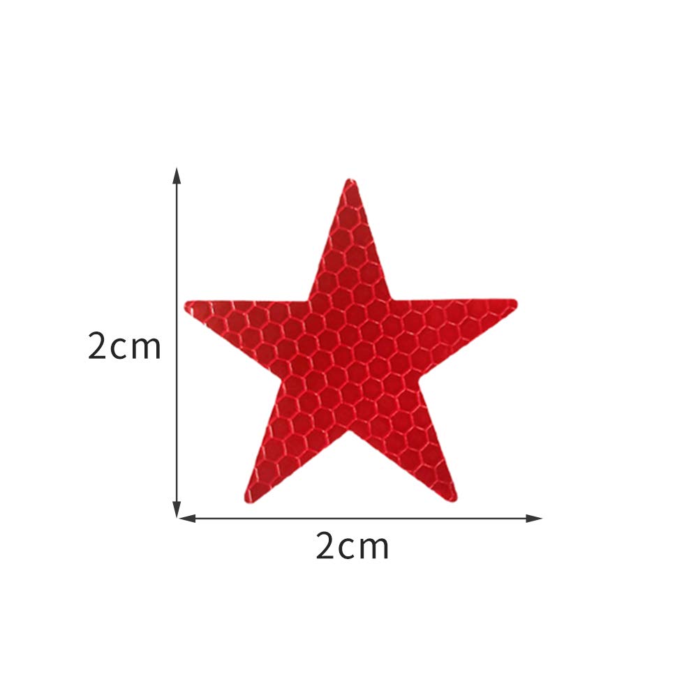 MAITE Star Shape Reflective Tape - Waterproof Self-Adhesive High Visibility Safety Stickers (50 Pcs, Red) for Outdoor Gear, Bikes, Helmets & Emergency Kits