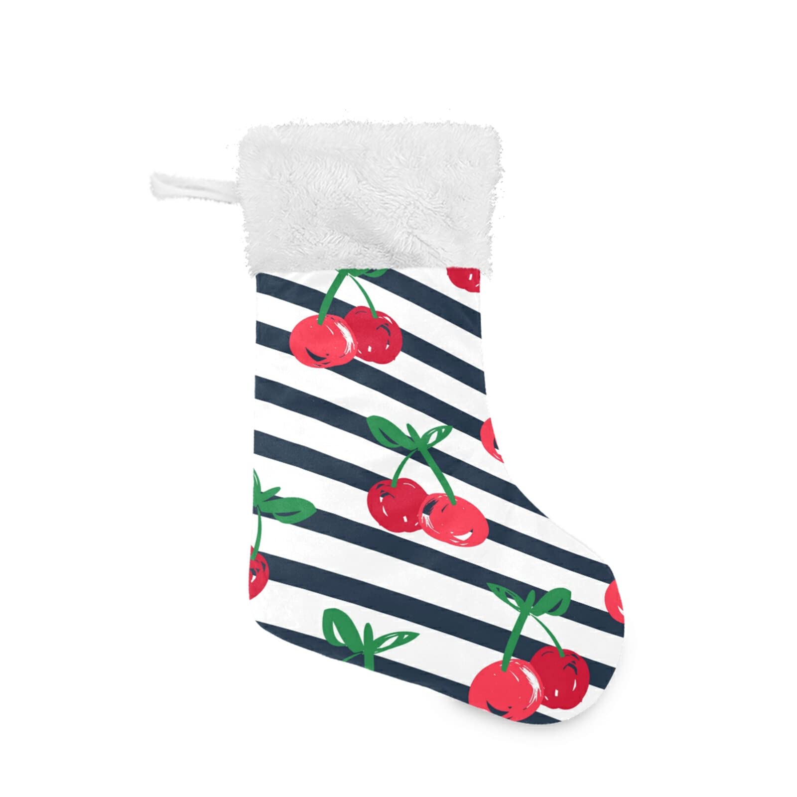 **2 Pack Christmas Stockings - Buffalo Plaid Cherry Black & White Fireplace Hanging Stockings for Holiday Decor, Family Xmas Party (17.71x12.20in) - Perfect for Fireplace Mantel, Gift Filling & Festive Home Decor**
