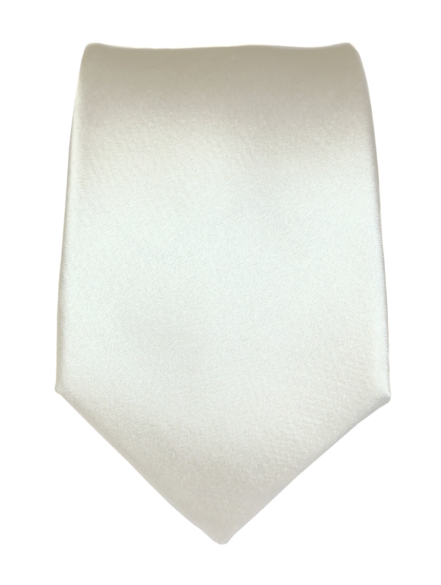 DÉCLIC Classic Plain White Necktie for Men - Elegant Formal Wear for Business, Weddings & Special Occasions