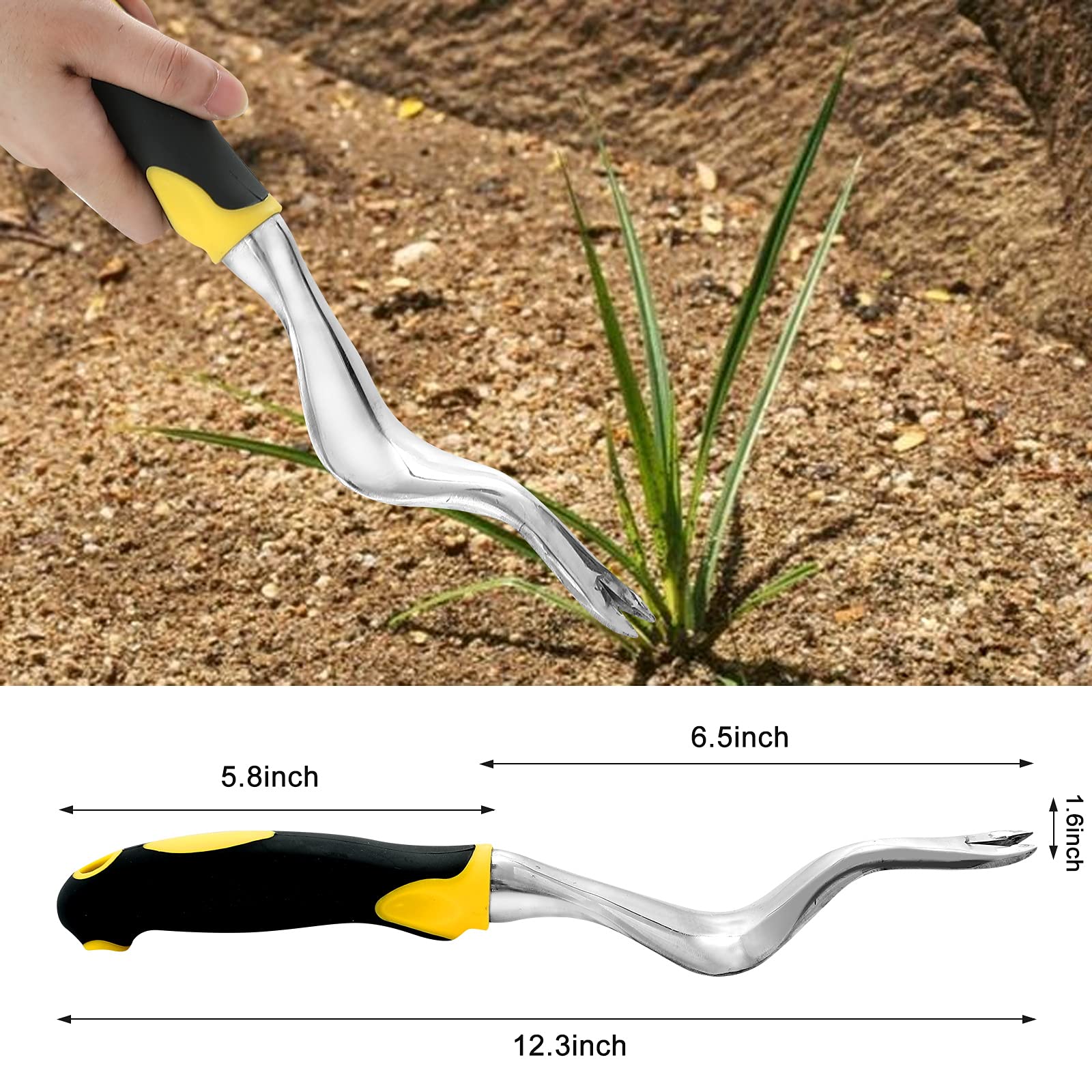 2 Pack Hand Weeder Tool - Ergonomic Garden Weeding Tools for Lawn, Farm & Transplanting | Durable Weed Puller with Comfort Grip for Easy Weed Removal | Perfect for Home Gardeners & Professional Landscaping