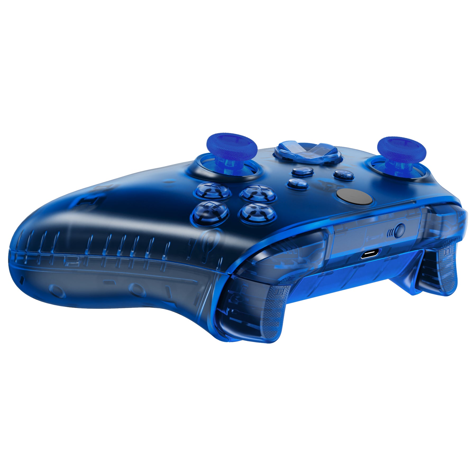 eXtremeRate Full Set Transparent Blue Housing Shell Case with Buttons for Xbox Series X & S Controller - Perfect for Gaming, Customization & Replacement Parts