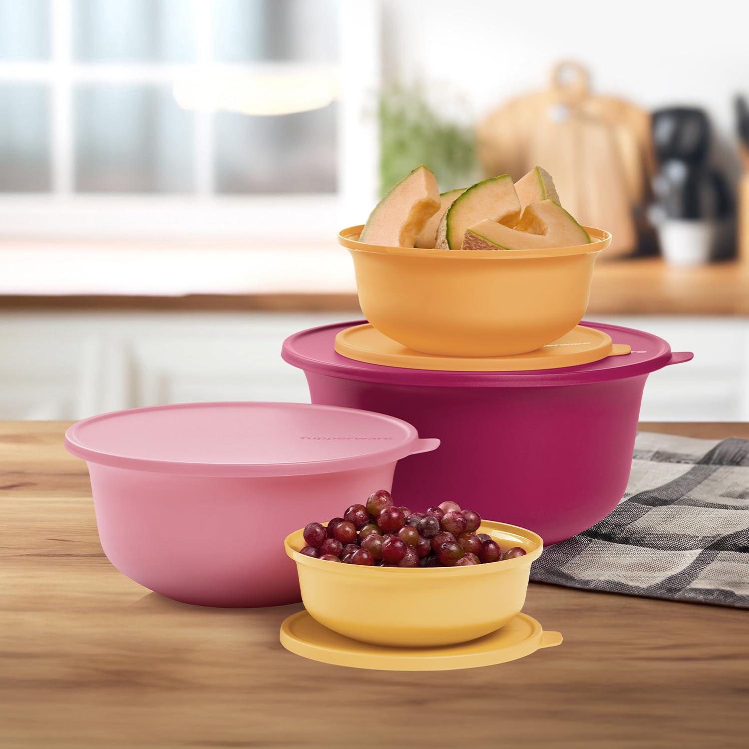 Tupperware Aloha Home Collection 16-Piece BPA-Free Food Storage Set with 4 Containers, 4 Plates & 8 Lids - Dishwasher Safe, Multi-Color for Kitchen, Meal Prep & Leftovers Storage
