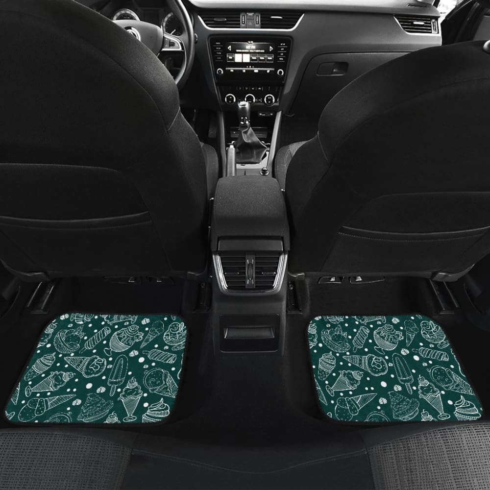 Premium Ice Cream Print Car Floor Mats - Non-Slip, Waterproof & Durable for Sedans, SUVs & Trucks - Fun & Stylish Interior Upgrade for Summer Road Trips & Daily Commutes
