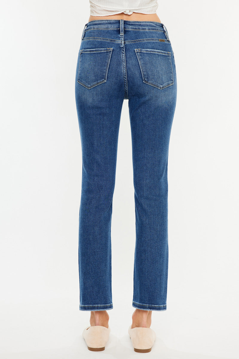 Adaline Essentials High Rise Slim Straight Leg Jeans for Women - Comfortable Stretch Denim Pants for Casual Wear, Office & Everyday Outfits