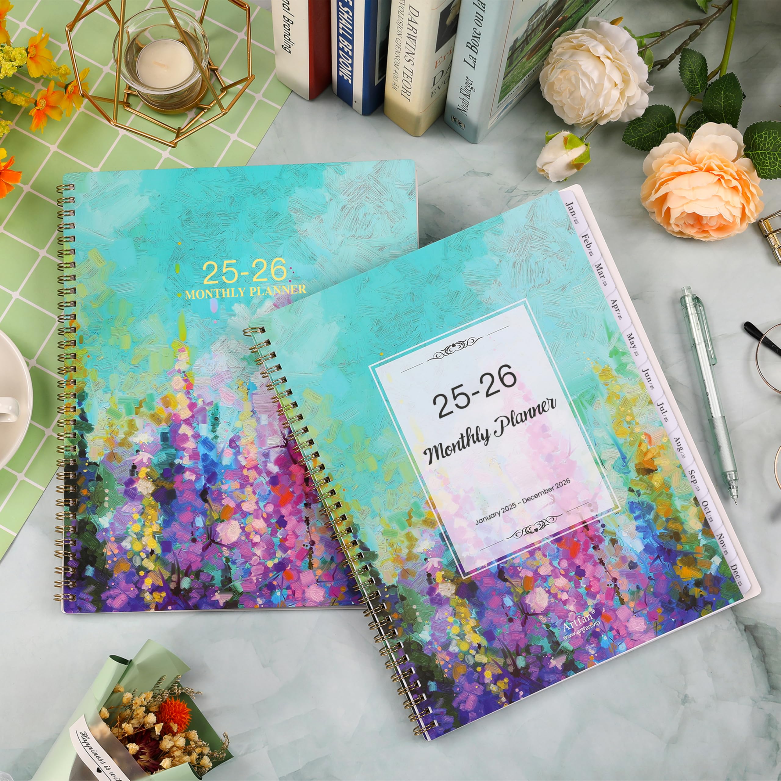 2025-2026 Monthly Planner | 24-Month Calendar Organizer Jan 2025-Dec 2026 | 9