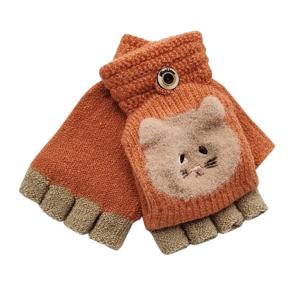 Convertible Fingerless Toddler Mittens - Warm Winter Knitted Gloves for Baby Girls | Perfect for Outdoor Play & Baby Care Essentials