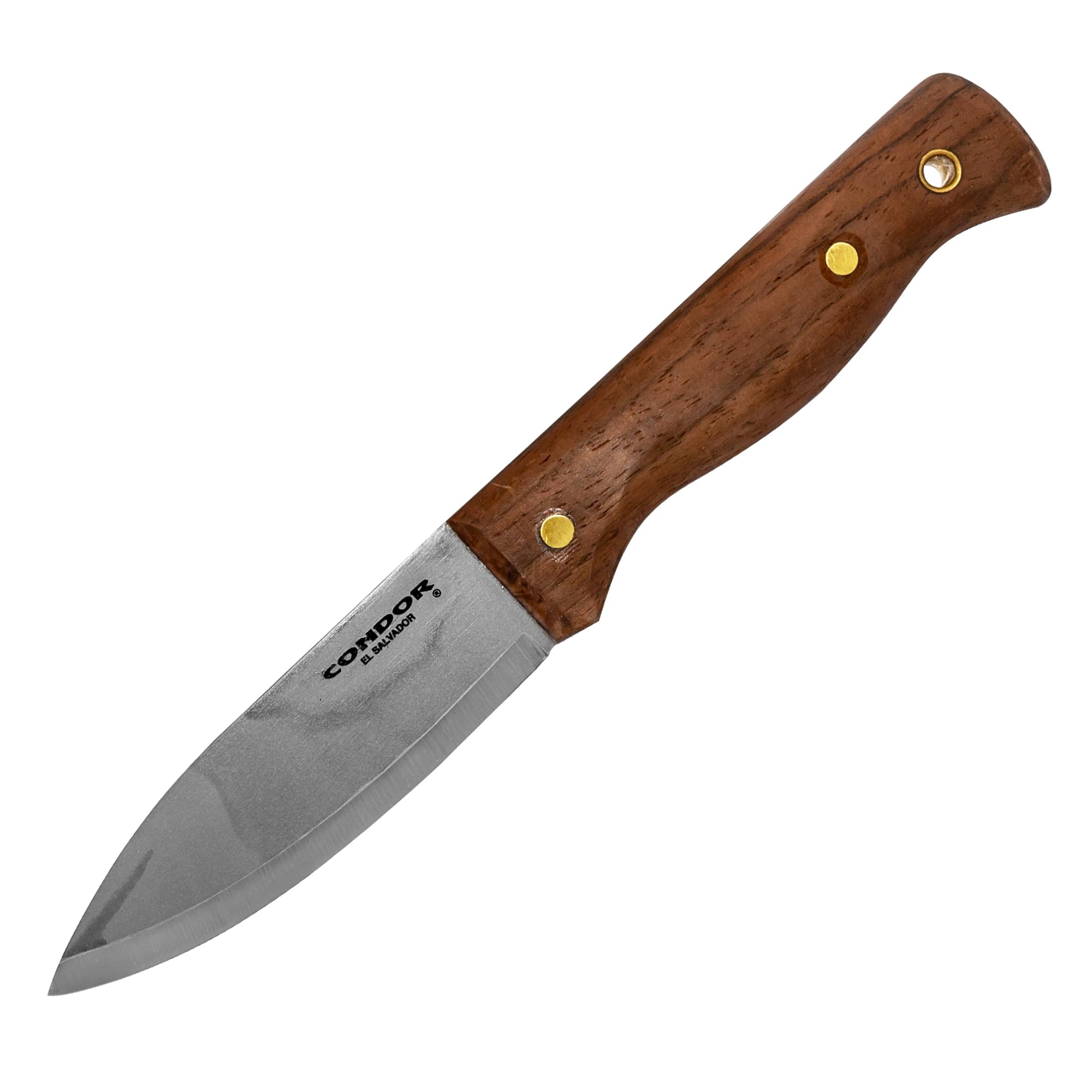 Condor Bushlore Knife - Premium Bushcraft Survival Knife with 1075 High Carbon Steel Blade & Walnut Handle - Scandi Grind Fixed Blade Knife (4.3