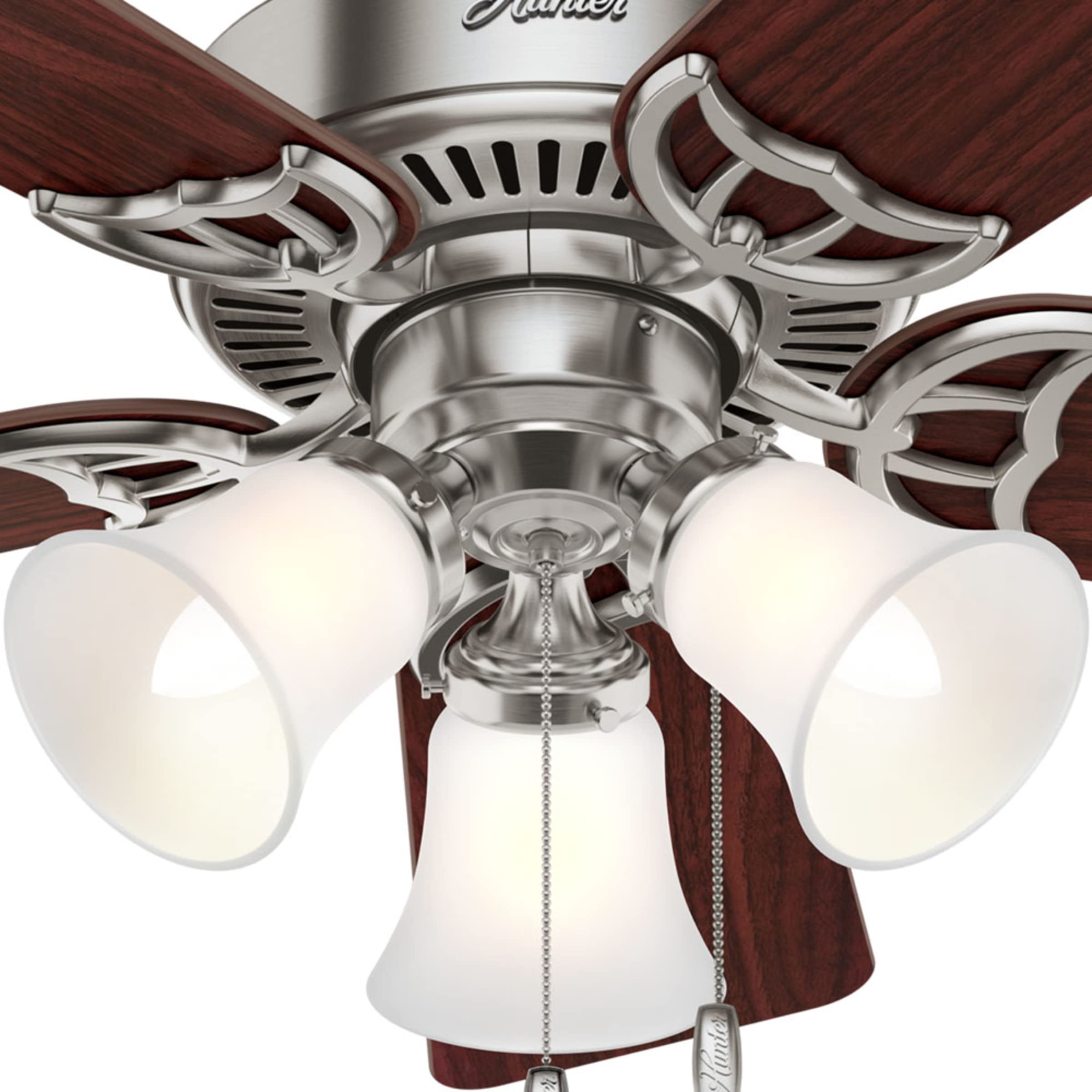 Hunter Fan Company 51011 42-Inch Southern Breeze Brushed Nickel Ceiling Fan with LED Light Kit & Pull Chain - Energy Efficient Indoor Ceiling Fan for Living Room, Bedroom & Office (Brown)