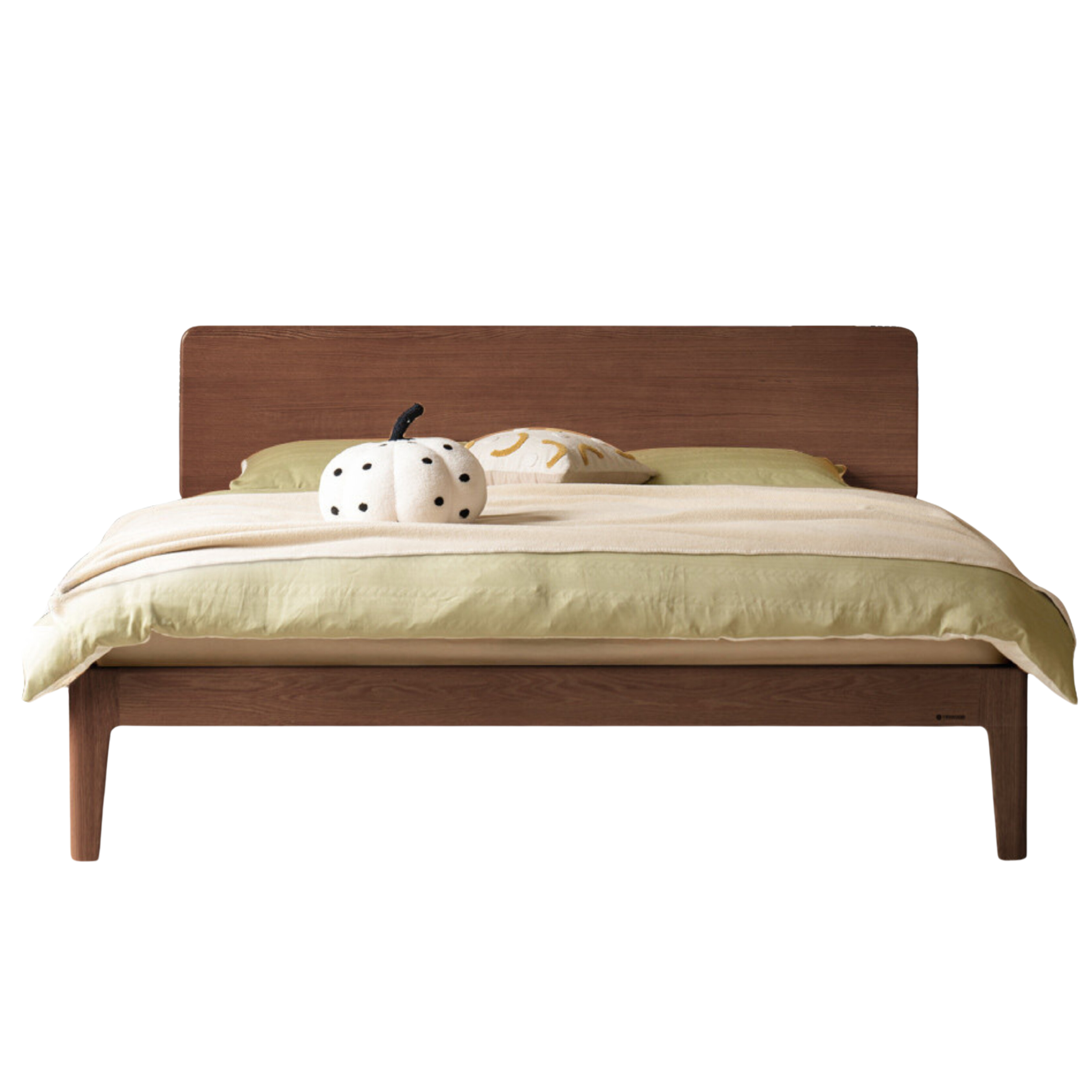 Solid Oak Wood High Headboard Bed - Queen Size, Rustic Farmhouse Style for Bedroom Decor - Perfect for Master Bedrooms, Guest Rooms & Cozy Retreats