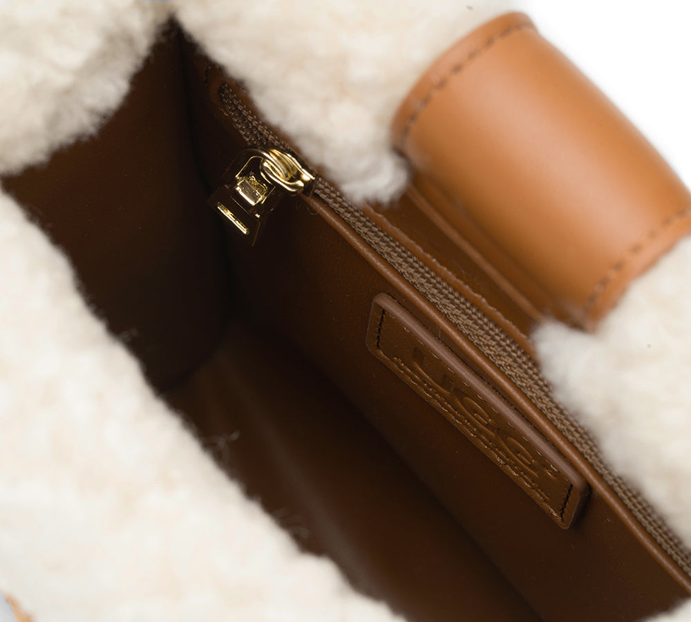 Australian Shepherd Women's Fluffy Wool Adjustable Strap Crossbody Shoulder Bag - Perfect for Work, Travel & Everyday Use