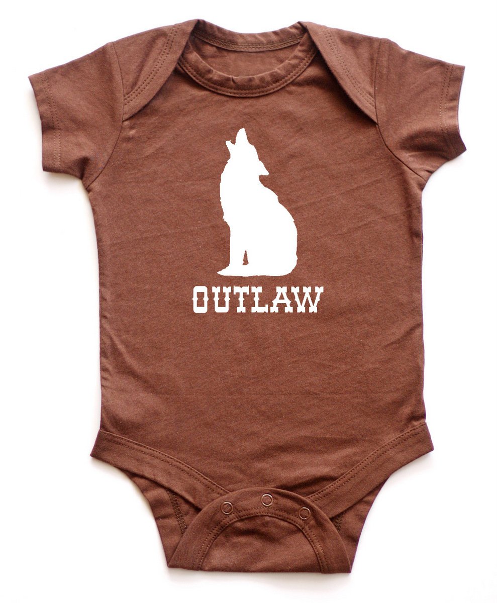 Howling Coyote Baby Bodysuit - Cute Western Outlaw Design for Newborns & Infants - Perfect for Cowboy Theme Parties, Western Nursery Decor & Photo Shoots