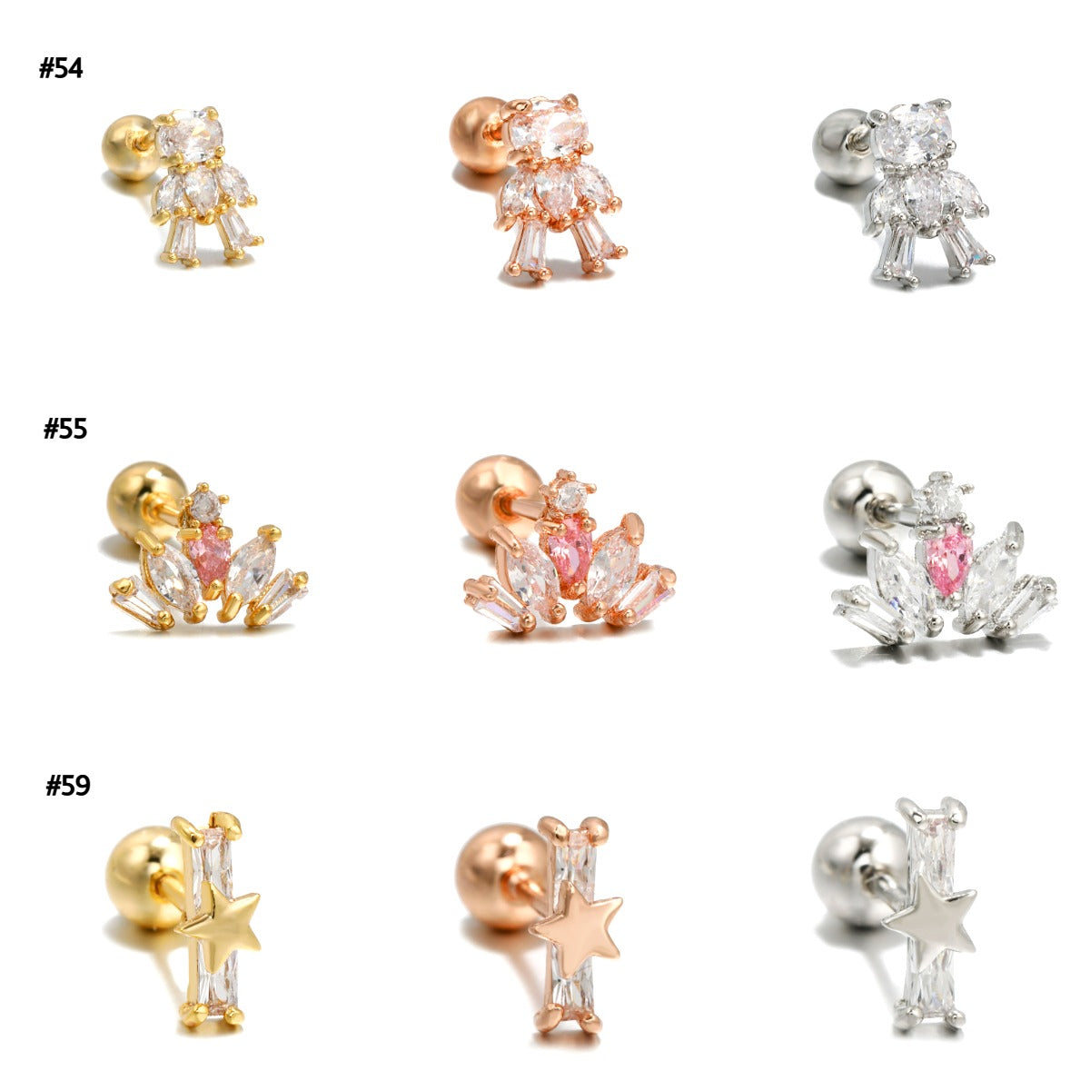 20G Cartilage Tiny Helix Barbell Stud Earrings | EGD0054 - Dainty Body Jewelry for Cartilage Piercing, Perfect for Everyday Wear & Special Occasions