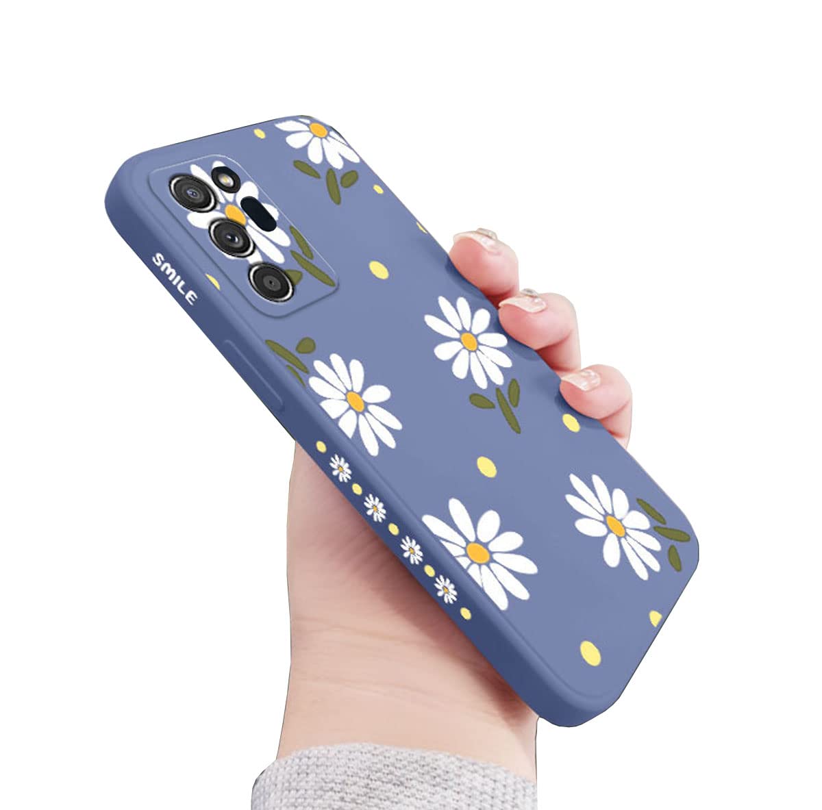 Cute Daisy Pattern Galaxy Note 20 Ultra Case - Shockproof TPU Bumper with Full Camera Lens Protection | Liquid Silicone Protective Cover for Samsung Galaxy Note 20 Ultra 5G 6.9 Inch (Grey) | Perfect for Everyday Use, Travel & Outdoor Activities