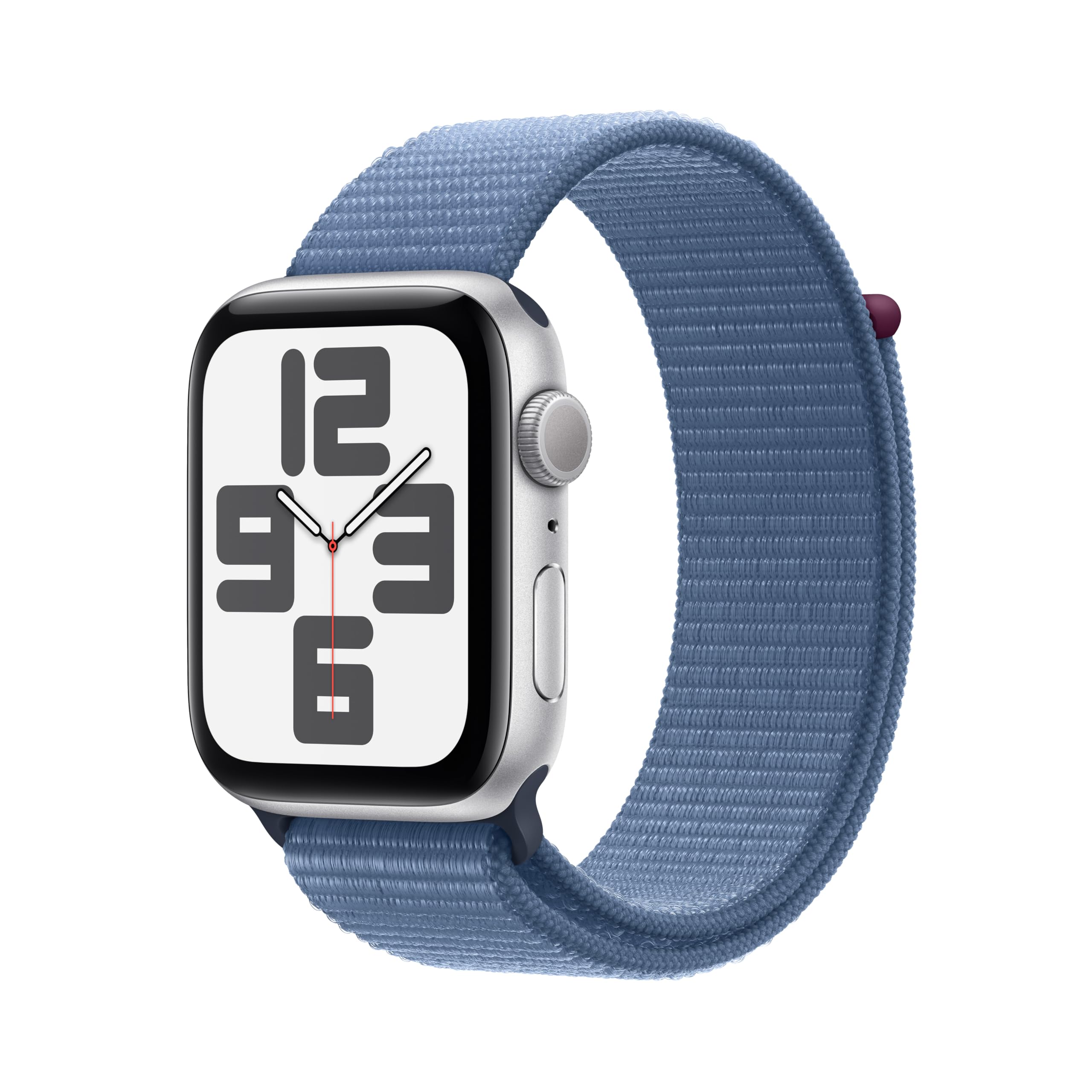 Apple Watch SE (2nd Gen) 44mm GPS Smartwatch - Silver Aluminum Case with Winter Blue Sport Band | Fitness Tracker, Heart Rate Monitor, Sleep Tracking, Crash Detection, Water Resistant | Perfect for Running, Swimming & Everyday Wear