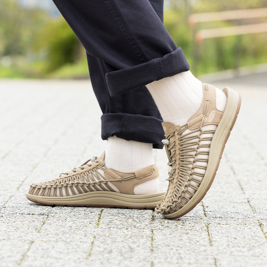 Men's UNEEK Sneakers - Timberwolf/Plaza Taupe Color | Lightweight Breathable Hiking & Casual Walking Shoes for Outdoor Adventures
