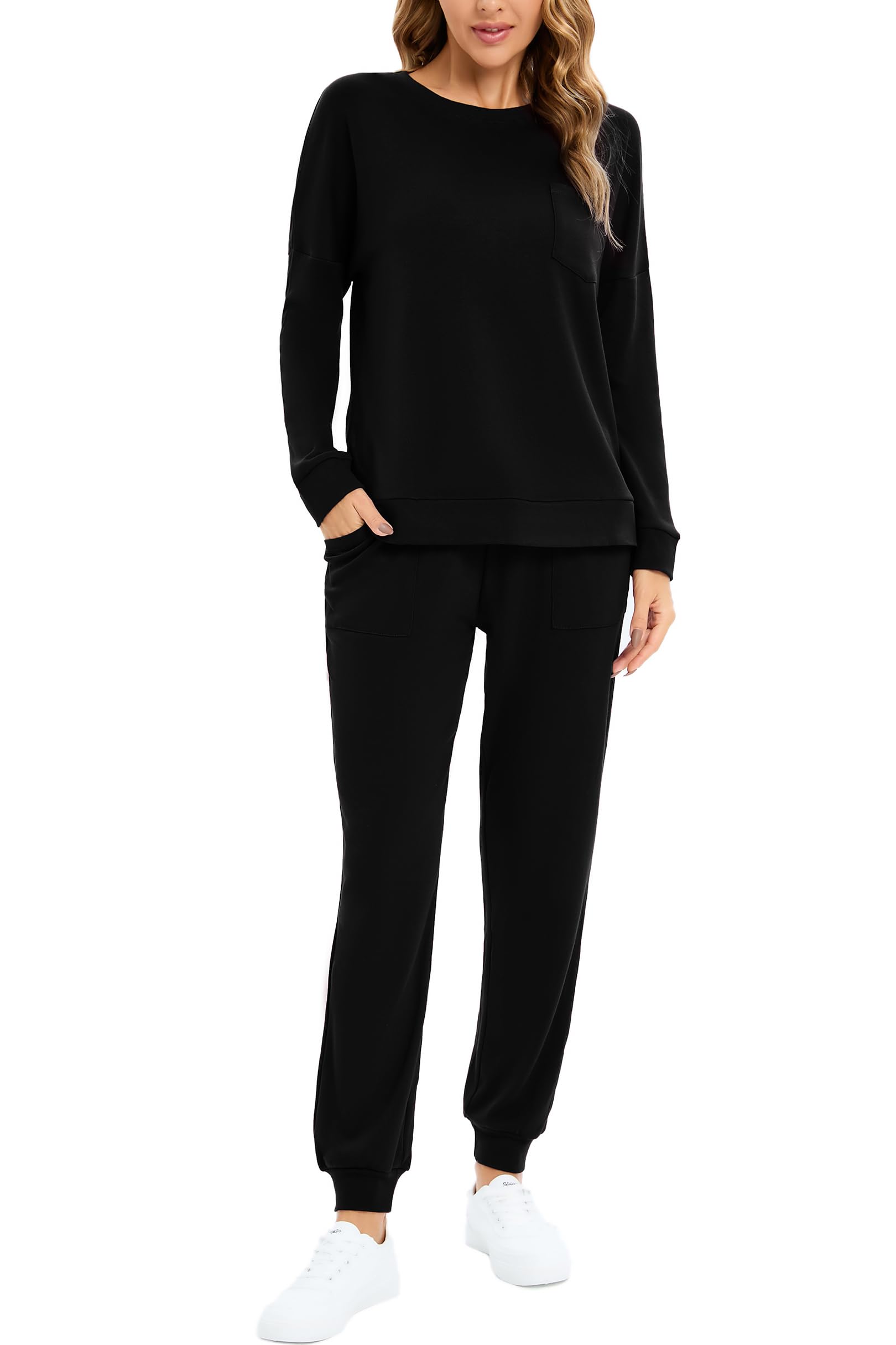 Jhsnrnr Women's Long Sleeve Pajama Set - 2 Piece Soft Sleepwear & Lounge Outfit for Nighttime Comfort | Cozy Homewear for Relaxing Evenings & Bedtime