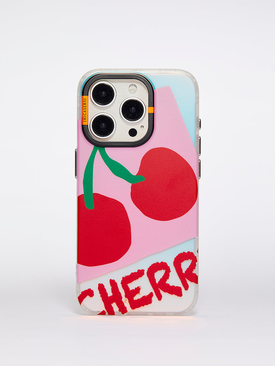 ColorSplash Two Cherries Case Red - Durable Phone Cover for iPhone & Samsung - Perfect for Everyday Use, Travel & Outdoor Adventures