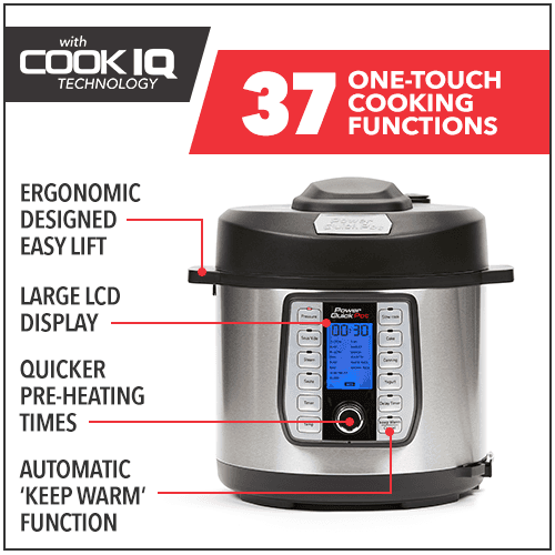 Power Quick Pot - 6-in-1 Multi-Functional Electric Pressure Cooker with 10 Presets | Fast Cooking & Healthy Meals | Perfect for Rice, Soup, Stew & Meal Prep