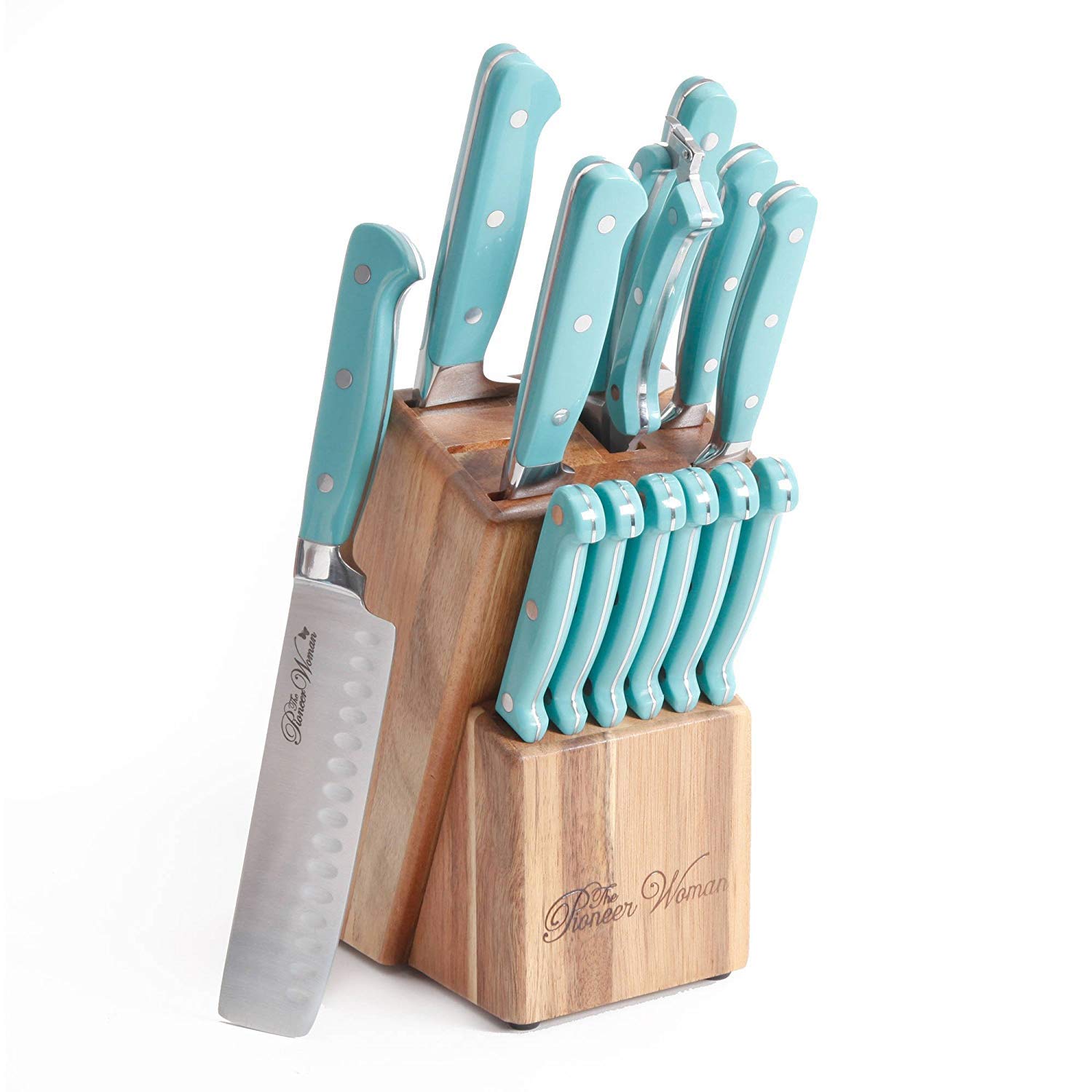 14-Piece TURQUOISE The Pioneer Woman Cowboy Rustic Cutlery Set - Western Style Flatware for Kitchen, Dining & Camping - Perfect for Farmhouse, Rustic & Country Themed Decor