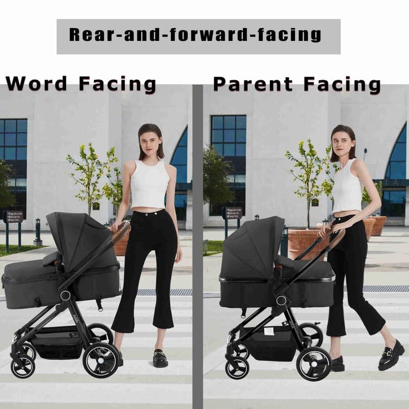 2 in 1 Baby Stroller with Bassinet - Lightweight Foldable Convertible Travel Stroller for Newborn & Toddler (Girl & Boy) | Perfect for Shopping, Travel & Daily Walks