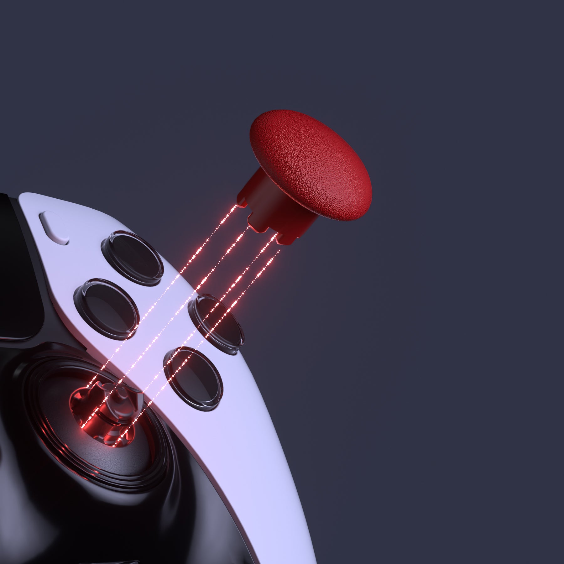 eXtremeRate Carmine Red Replacement Thumbsticks for PS5 Edge Controller - Interchangeable Analog Stick Caps - Compatible with PS5 Edge Controller (Controller & Base Not Included) - Perfect for Gaming, Customization & Enhanced Grip
