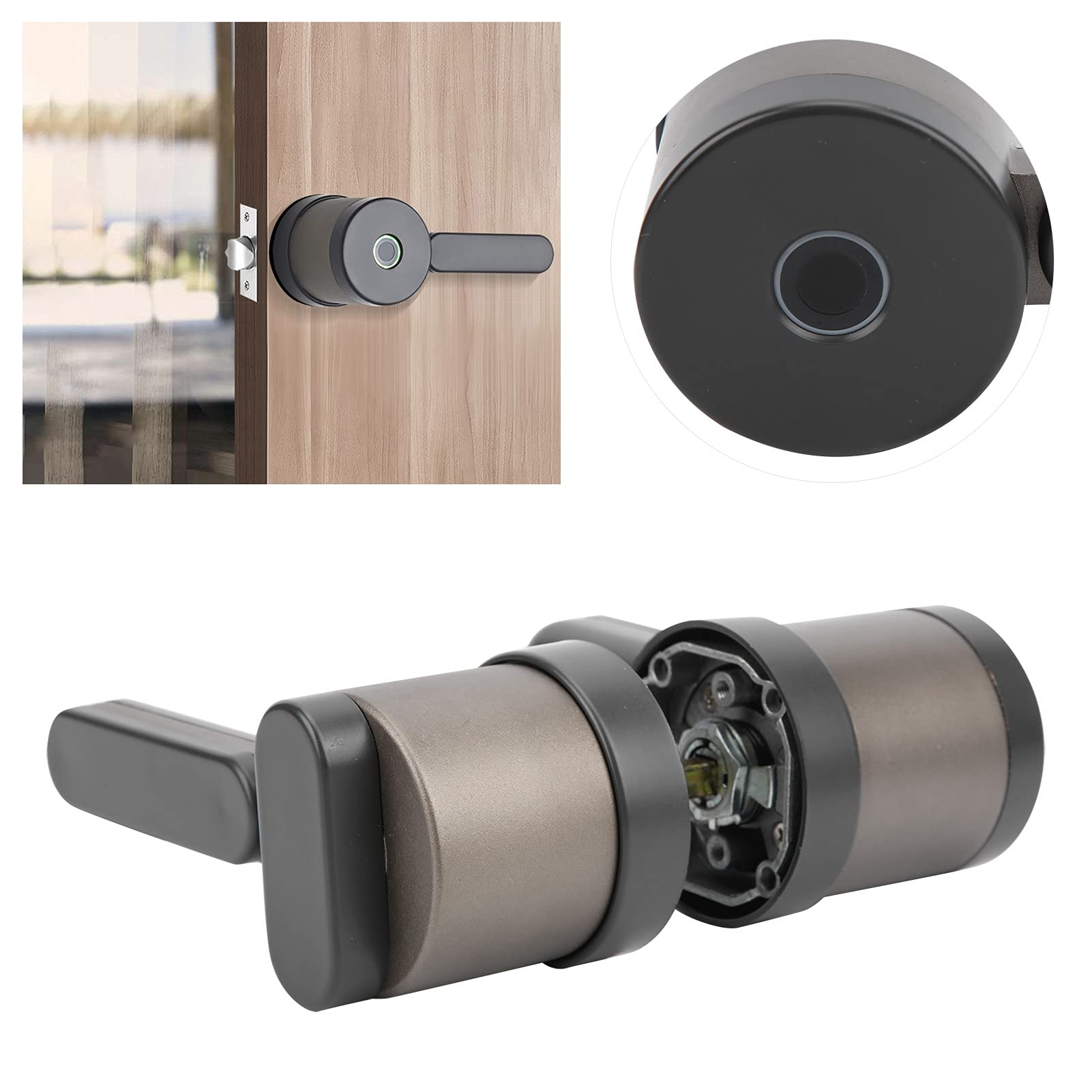 Smart Fingerprint Door Lock - Rechargeable Keyless Entry Handle with Touch ID for Home, Office, Bedroom & Guest Room | Secure & Convenient Smart Lock for Front Door, Apartment & Airbnb