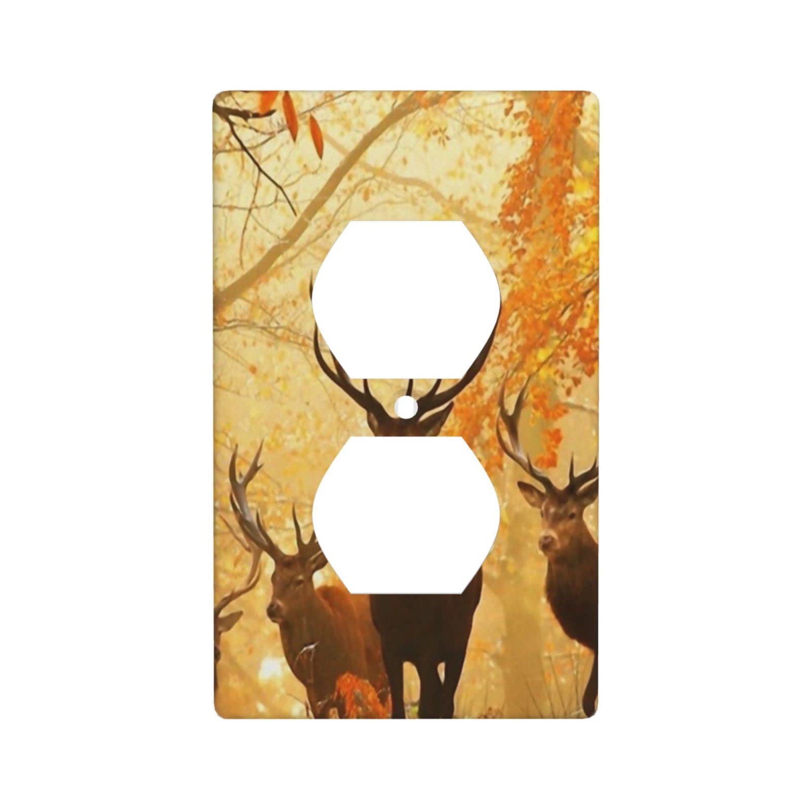 Deer in Autumn Forest Light Switch Cover - Standard Size Wall Plate Outlet Cover - Rustic Home Decor for Living Room, Bedroom, and Cabin