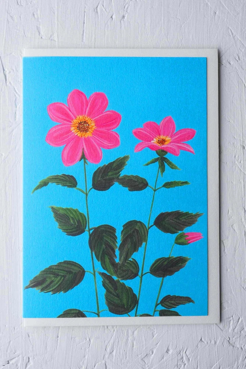 Beautiful Dahlia Flower Greeting Card - Blank Inside for Birthdays, Anniversaries & Special Occasions - Perfect for Handwritten Messages & Gifts