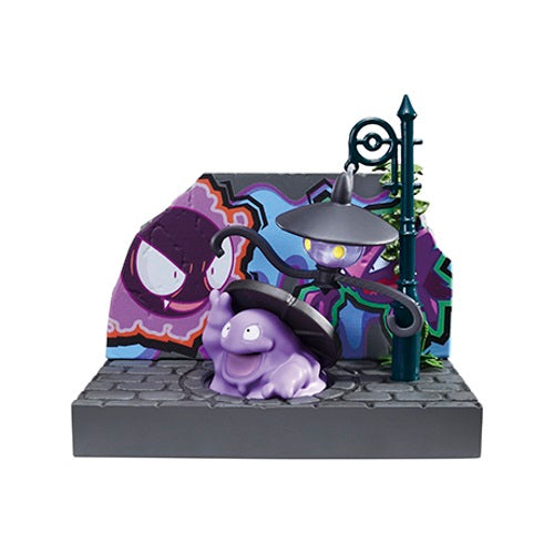 Pokemon Town Back Alley at Night 3-Inch Re-Ment Collectible Figure - Perfect for Display, Gift Giving & Anime Collections