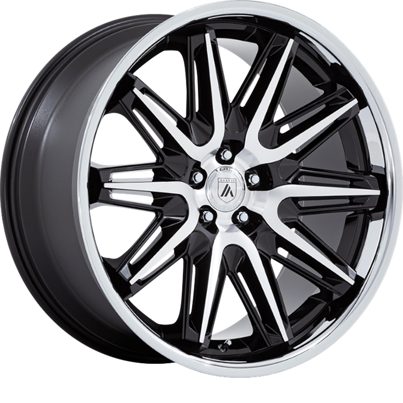 Asanti ABL-47 Imperator 20x9 Gloss Black Machined Wheels with Stainless Steel Lip +27mm Offset - Premium Alloy Rims for Trucks, SUVs & Luxury Cars - Perfect for Off-Roading, Street Performance & Custom Builds