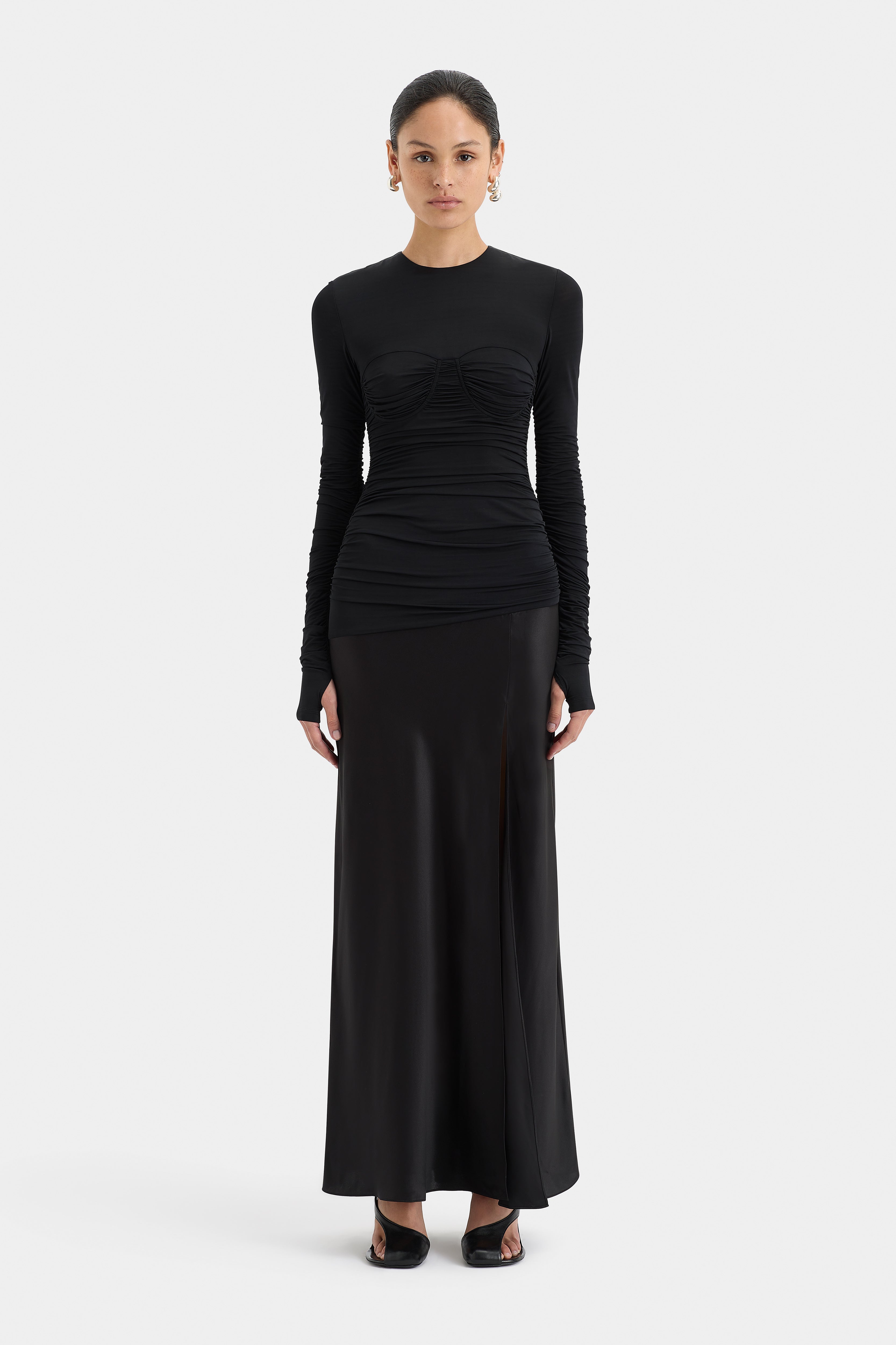 Alessia Elegant Draped Evening Gown for Women - Formal Dresses for Prom, Wedding, and Special Occasions