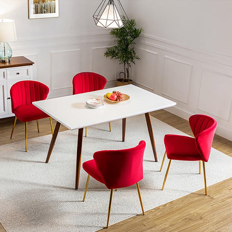 Modern Dining Chairs Set of 4 - Mid Century Metal Leg Side Chairs for Kitchen, Dining Room & Office - Aruna Contemporary Upholstered Seating