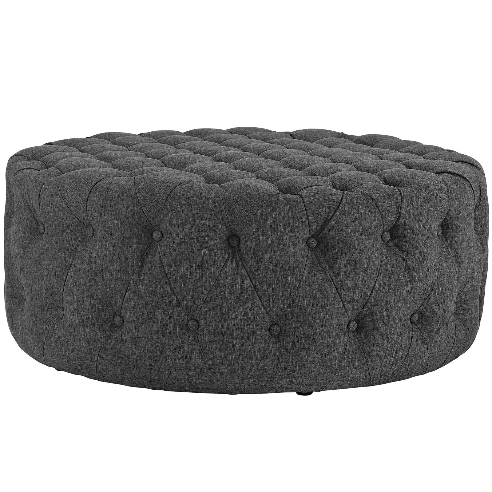 Amour Upholstered Fabric Ottoman Stool - Soft Footrest, Storage Bench for Living Room, Bedroom & Nursery - Modern Home Decor Furniture for Extra Seating & Organization