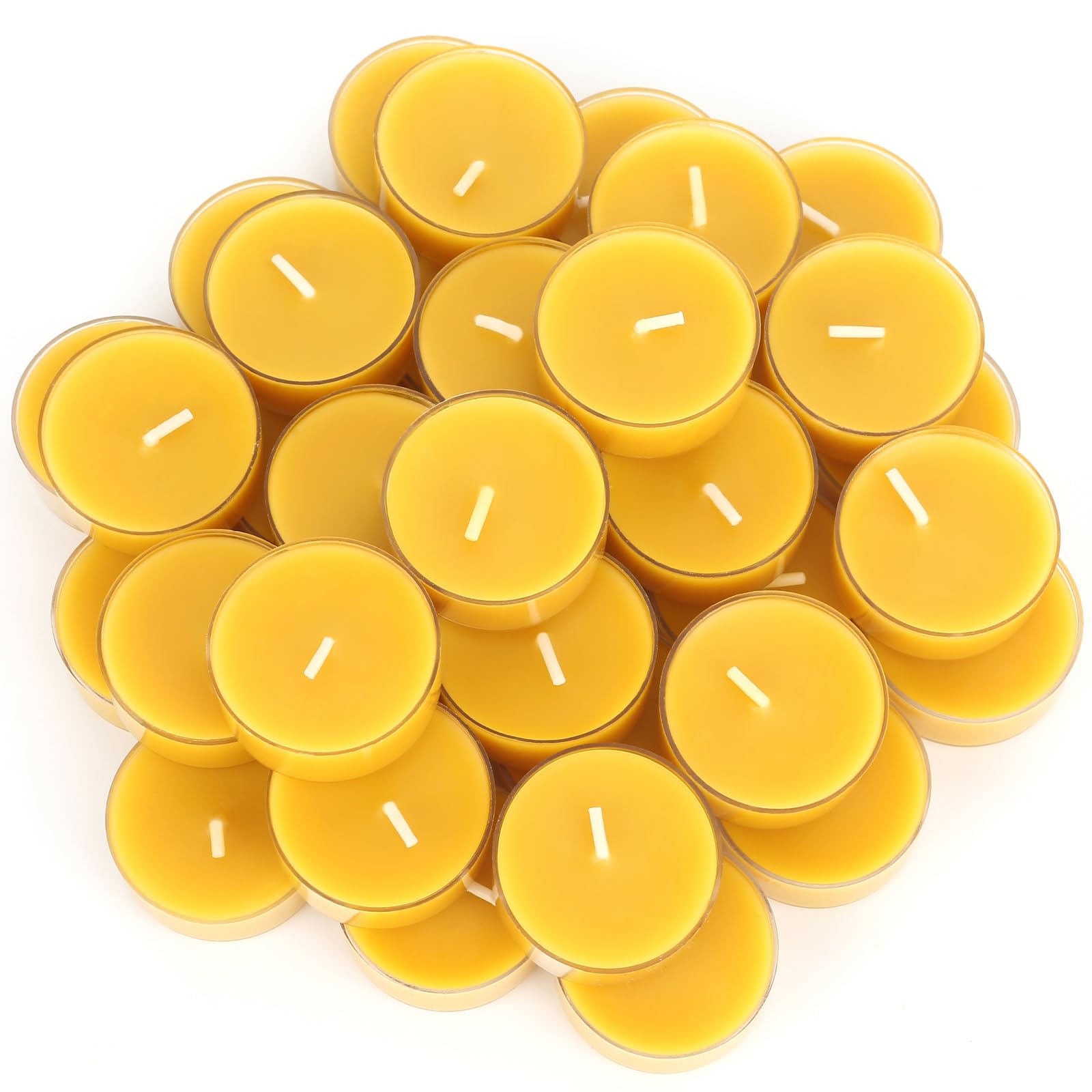 36 Pack Pure Beeswax Tealight Candles - 4 Hour Burn Time, Clean & Even Burning, Smokeless for Relaxation & Air Purification - Perfect for Meditation, Spa, Aromatherapy & Home Decor