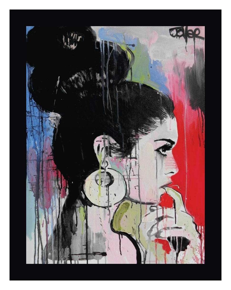 Planets by Loui Jover - 19x24 Inch Framed Canvas Wall Art Print with Black Wood Frame - Ready to Hang - Perfect for Living Room, Bedroom & Office Decor
