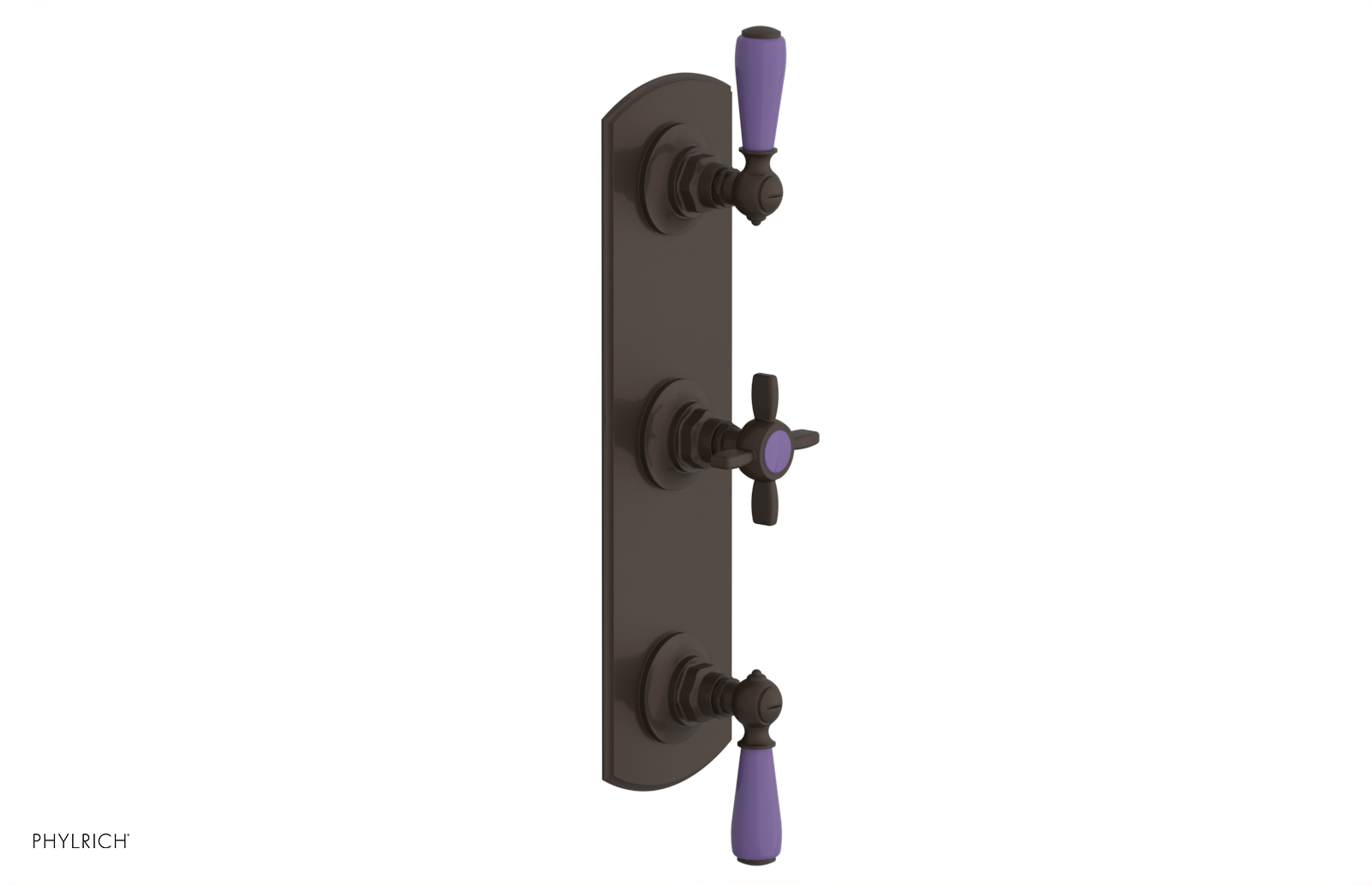 Jamestown Thermostatic Shower Valve with Dual Volume Control - Purple Accented Bathroom Fixture for Modern & Luxury Showers