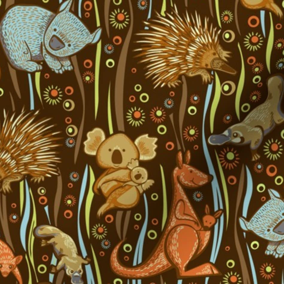 Aussie Animal Friends Printed Minky Fabric by The Yard - Soft Plush Material for Sewing Baby Blankets, Quilt Backing & DIY Projects - Perfect for Nursery Decor & Cozy Crafts