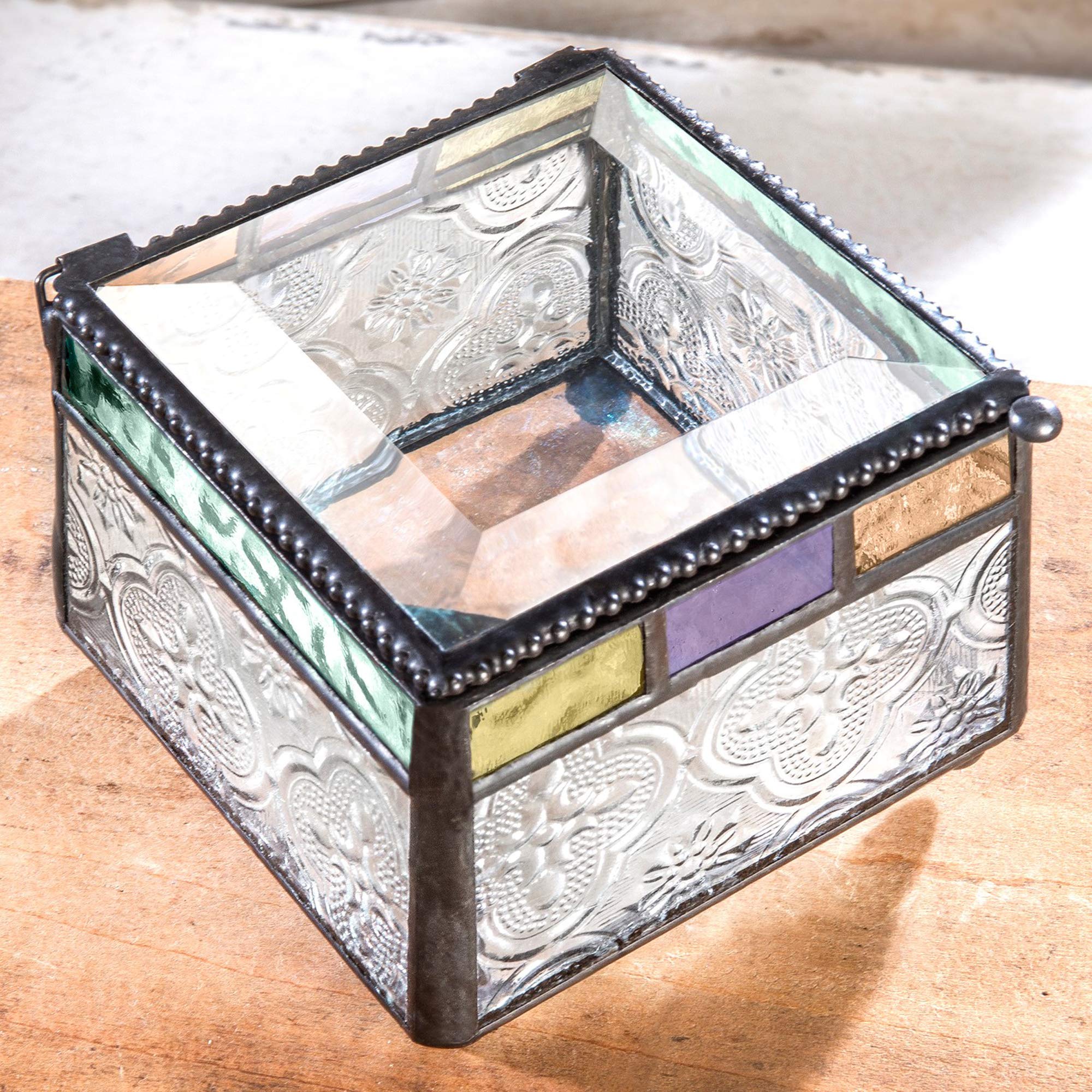 J Devlin Personalized Stained Glass Jewelry Box - Custom Engraved Graduation Gift for Class of 2025 | Elegant Keepsake for High School & College Graduates | Perfect for Dorm Decor, Wedding Gift & Anniversary Present