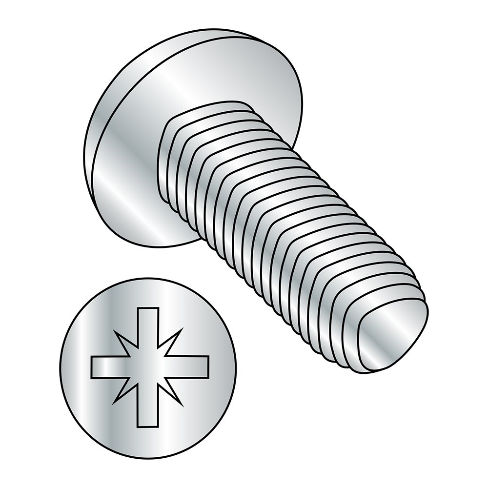 M6-1.0 Steel Thread Rolling Screws - Zinc Plated, Pan Head (100pcs) for Metal Fastening